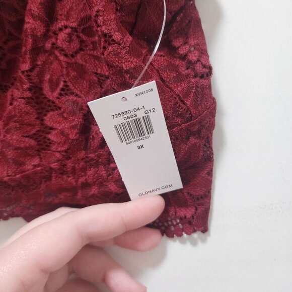 NWT Old Navy Size 3x Burgundy Lace Bralette - Picture 4 of 4